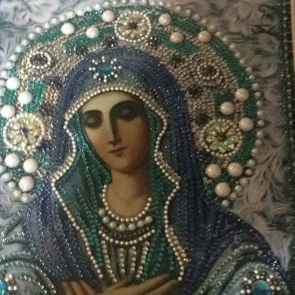 Rhinestone Virgin Mary Picture - Picture 2 of 6